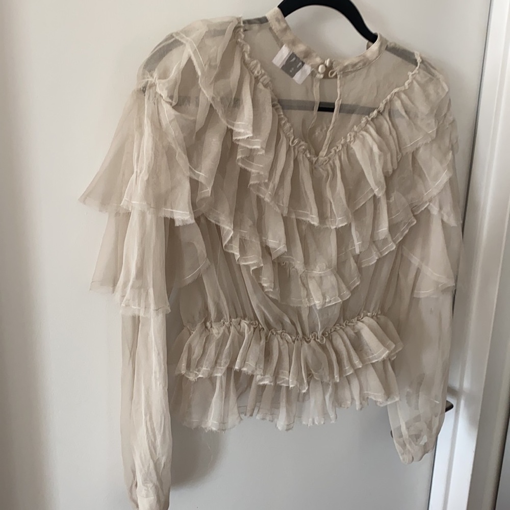 SIR The Label COSETTE RUFFLE TOP BONE - Picture 6 of 7